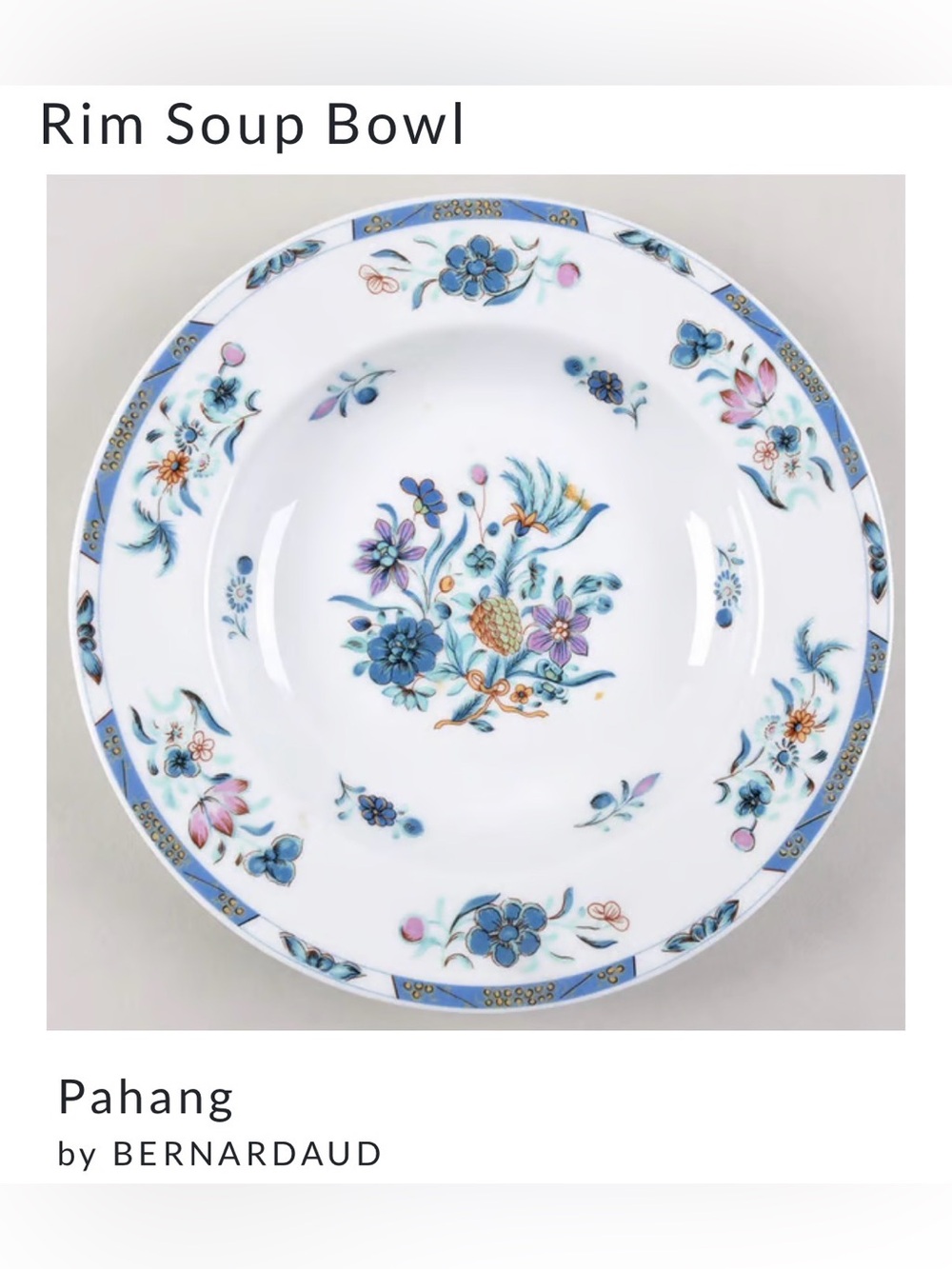 Vintage Nwot Bernardaud pahang rim soup bowl Limoges France set of 2